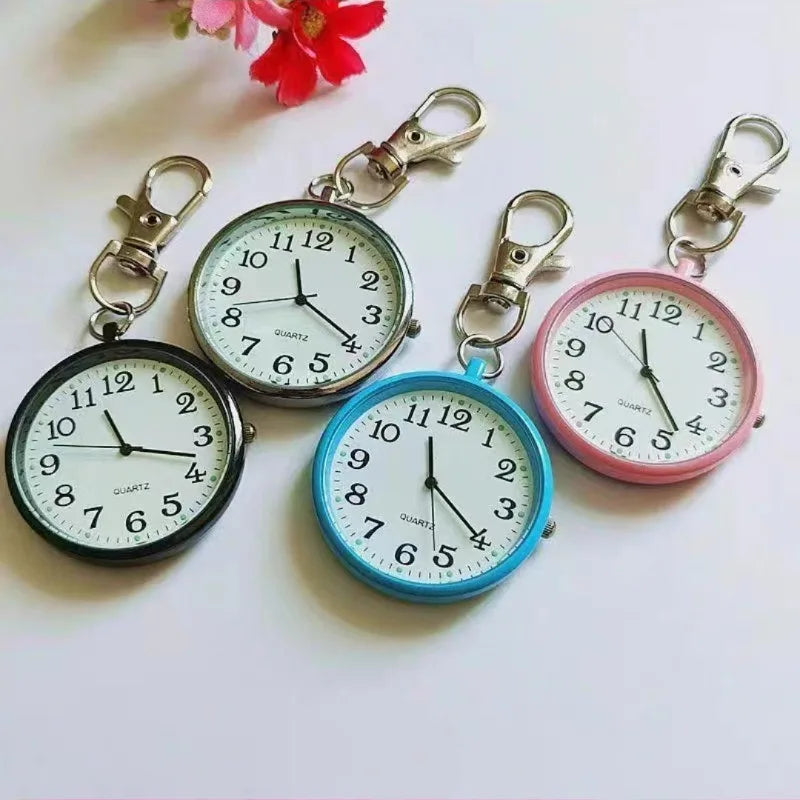 New Tiny Cute Quartz Pocket Watch with Keyring Men Women Quartz Watch for Nurses Doctors Students Minimalist Watches Child Gift Quick Pick Grocers