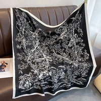 90*90Cm Square Scarf Twill Silk Feeling Women Head Shawls and Wraps Luxury Hair Tree Print Neck Scarves Hijab Bandana Pashmina Econic Blanks