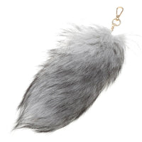 Plush-Fox Tail Keychain Furry Racoon Tail Keyring Keychain 28cm Animal Tail Key-Pendant Pompoms Keyring Holder Bag-Decor Econic Blanks