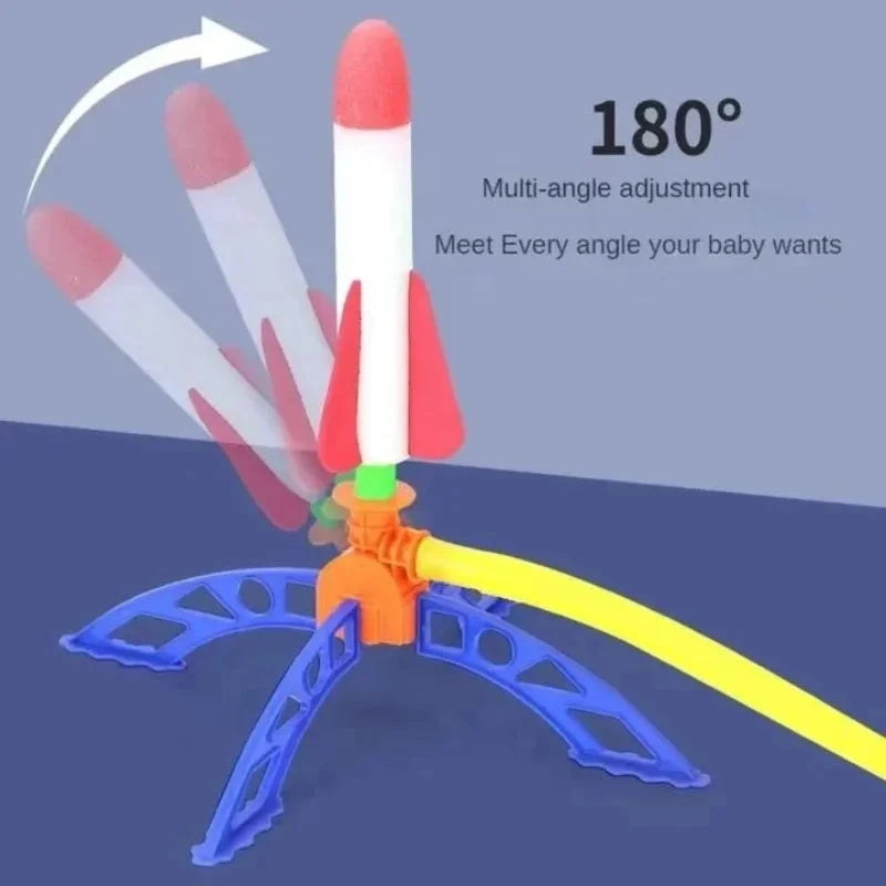 Kids Outdoor Rocket Foot Pump Outdoor Air Pressing Soaring Rocket Suit Jumps Air Powered Rocket Launcher Game Children Toy Gifts Econic Blanks