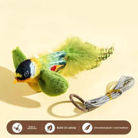Indoor Interactive Birds Toy for Cat Chasing Teasing Toy Sounding Catnip Cat Teaser Toy Self-hilarity Wall Hanging Birds Cat Toy Econic Blanks