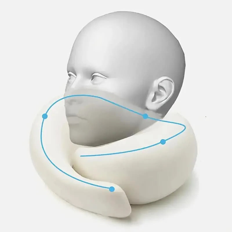 Travel Neck Pillow Memory Foam U-shaped Pillow Snail Style Travel Neck Support Portable Adjustable Soft Noon Break Sleep Pillows Quick Pick Grocers