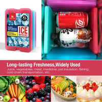 4 Ice packs for Lunch Box, Freezer Ice packs Slim Long Lasting Cool packs for Lunch Bags and Cooler Econic Blanks