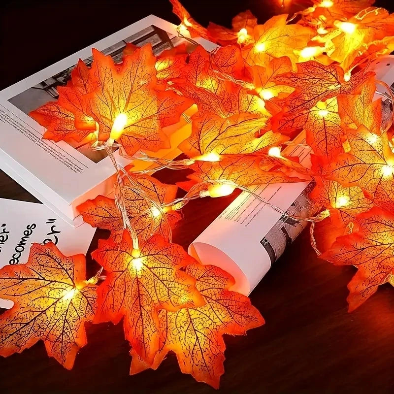 1pc 10/20 LED Maple Leaf String Lights Battery Powered Fairy Lights For Home Party Holiday Arrangement Scene Outdoor Decoration Econic Blanks