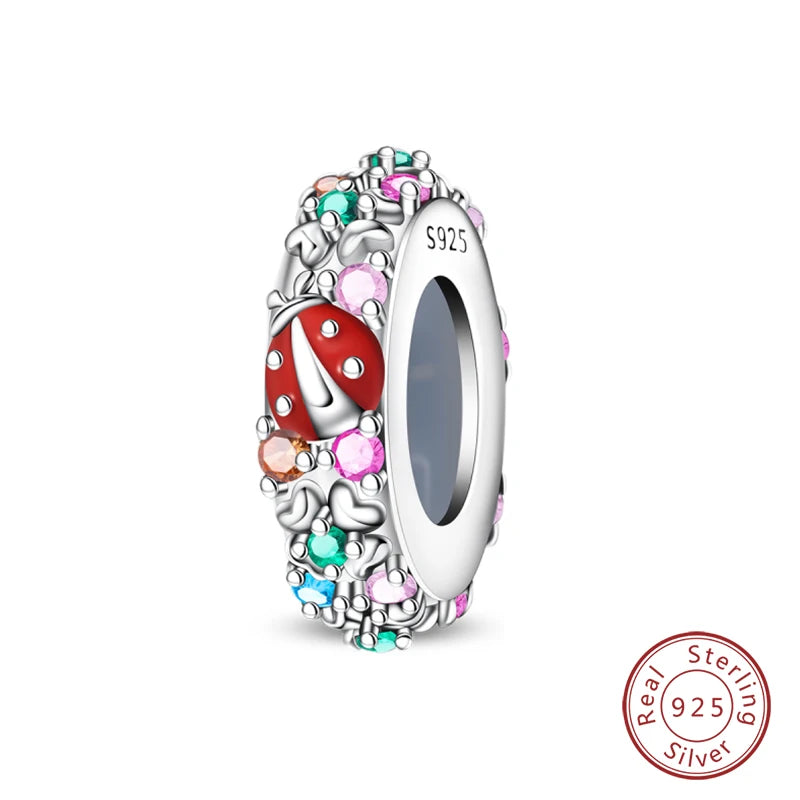 100% 925 Sterling Silver Rainbow Zircon Colorful Butterfly Dragon Shaped Silicone Stopper Charms Beads Fit DIY Bracelets Jewelry Econic Blanks