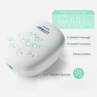 PHILIPS AVENT Portable Single Electric Breast Pump with Smart Massage & Petal Stimulation – Mimics Baby’s Natural Sucking Purest Peak