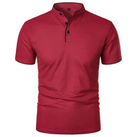 New Men's Short Sleeve Collar Polo Shirts Summer Solid Color Casual Polo Shirt Trendy Breathable Loose Basic Splice Oversize Top Quick Pick Grocers