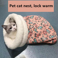 Autumn and winter warm cat kennel, closed cat bed, cute cat sleeping bag, Christmas essential pet supplies Econic Blanks