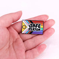 Rainbow LGBT Encourage Letters Metal Enamel Badge Gay Lesbian Asexual Transgender Adaptive Lapel Pin Jewelry Gifts Accessories Quick Pick Grocers