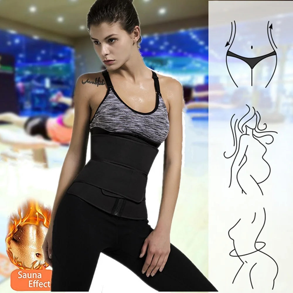 1pc Waist Trainer Slimming Body Shaper Fitness Belt Weight Loss Fat Burning Sport Girdle Sweat Trimmer Workout Cincher Shapewear Quick Pick Grocers