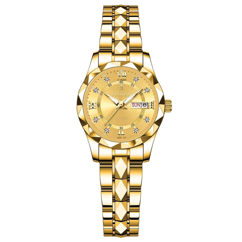 BINBOND B2521 Top Brand Luxury Fashion Business Womens Quartz Watches 30M Waterproof Week Date Clock Sport Womens Wristwatch Quick Pick Grocers