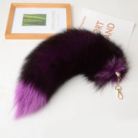 Plush-Fox Tail Keychain Furry Racoon Tail Keyring Keychain 28cm Animal Tail Key-Pendant Pompoms Keyring Holder Bag-Decor Econic Blanks