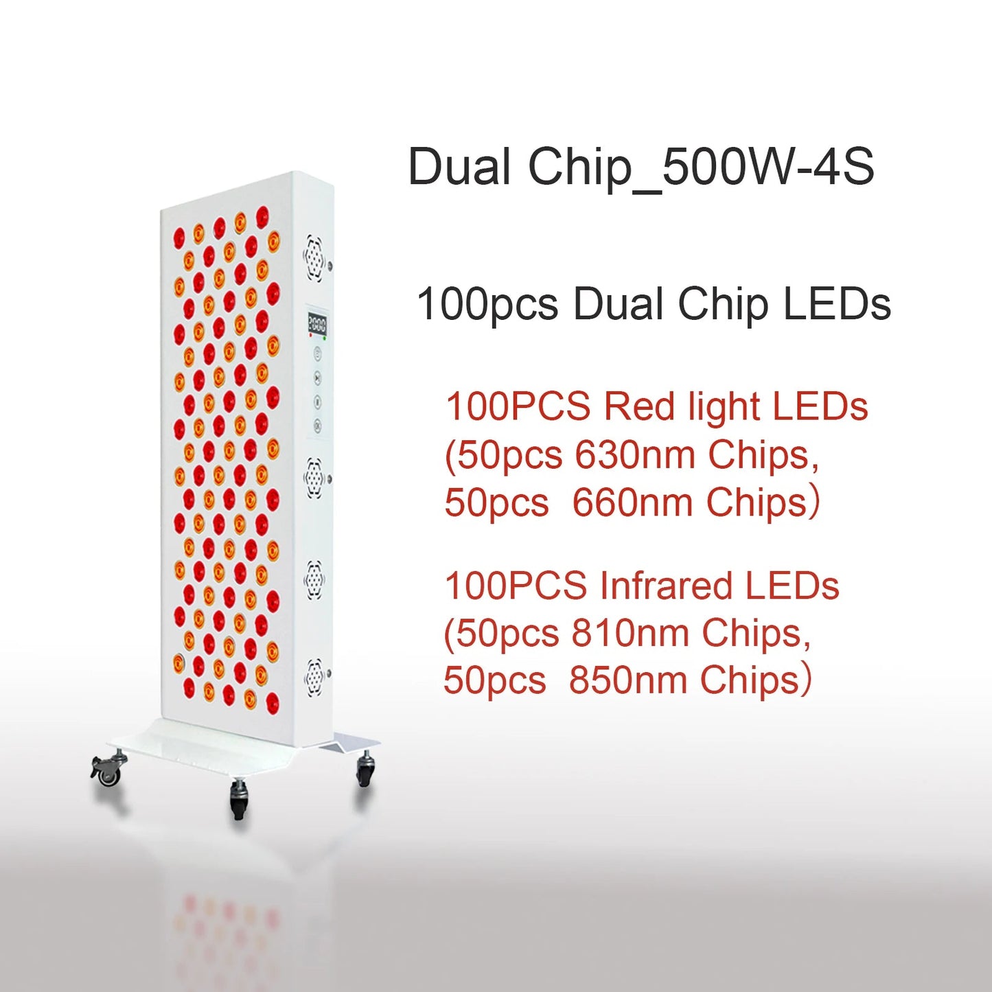 Dual Chip Red Light Therapy Panel Lamp 630nm 660nm Near Infrared Therapy Light 810nm 850nm LED Beauty Devices for Face and Body Quick Pick Grocers