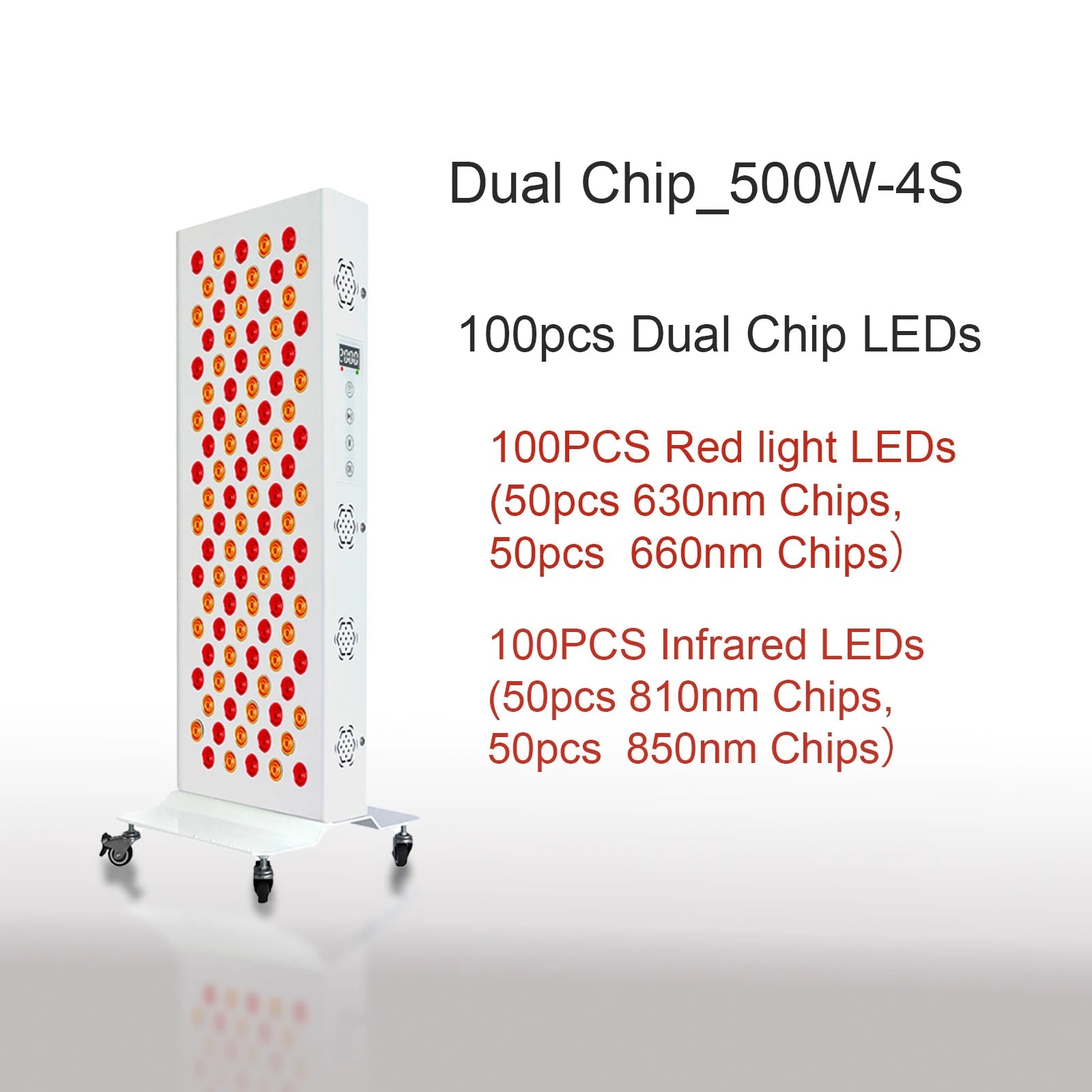 Dual Chip Red Light Therapy Panel Lamp 630nm 660nm Near Infrared Therapy Light 810nm 850nm LED Beauty Devices for Face and Body Quick Pick Grocers