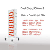 Dual Chip Red Light Therapy Panel Lamp 630nm 660nm Near Infrared Therapy Light 810nm 850nm LED Beauty Devices for Face and Body Quick Pick Grocers
