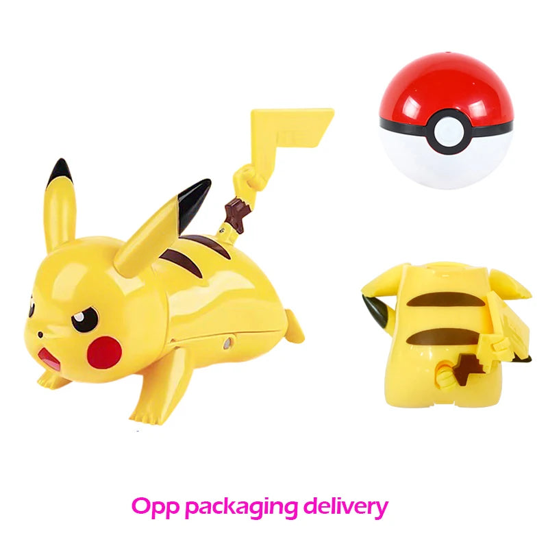 Figure Pokemon Pokeball transform Pikachu Charizard Venusaur Blastoise Mewtwo Gyarados Solgaleo Lunala Eevee poke ball toy gift Quick Pick Grocers