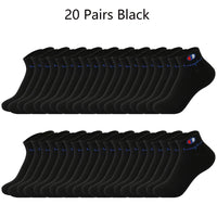 5/10/20 Pairs Men Ankle Socks Cotton Brand Classic Fashion Black White Socks Breathable Mesh Athletic Sports Socks for Summer Quick Pick Grocers