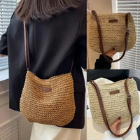 Elegant Light Paper Rope Bag - Bohemian Handmade Style, Hot-Selling Beach/Casual Bag (Crossbody & Shoulder Tote) Quick Pick Grocers