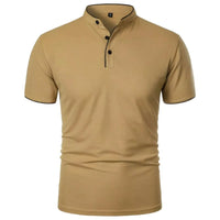 New Men's Short Sleeve Collar Polo Shirts Summer Solid Color Casual Polo Shirt Trendy Breathable Loose Basic Splice Oversize Top Quick Pick Grocers