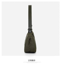 Waist Half Moon Belt Bag Solid Color Crossbody Bag Large Capacity Shoulder Bags Portable Nylon Plaid Travel Bags for Commuting Quick Pick Grocers