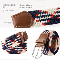 107/120/130CM Fashion Female Elastic Casual Stretch Woven Belt Unisex Canvas Elastic Belts for Women Jeans Pin Buckle Men Belt Quick Pick Grocers