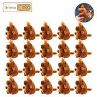 1-20PCS Plush Persimmon Wagging Tail Capybara Key Pendant Cute Plush Keychain Plush Doll Toy Schoolbag Pendant Gift Pendant Econic Blanks