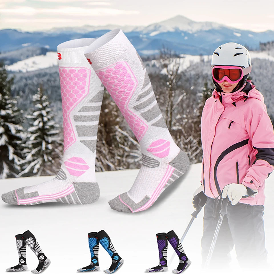 GTUBIKE 1 Pair Winter Warm Ski Stockings Thickening Hiking Socks for Women Men Anti-Cold Skiing Outdoor Sport Stockings Snow Quick Pick Grocers