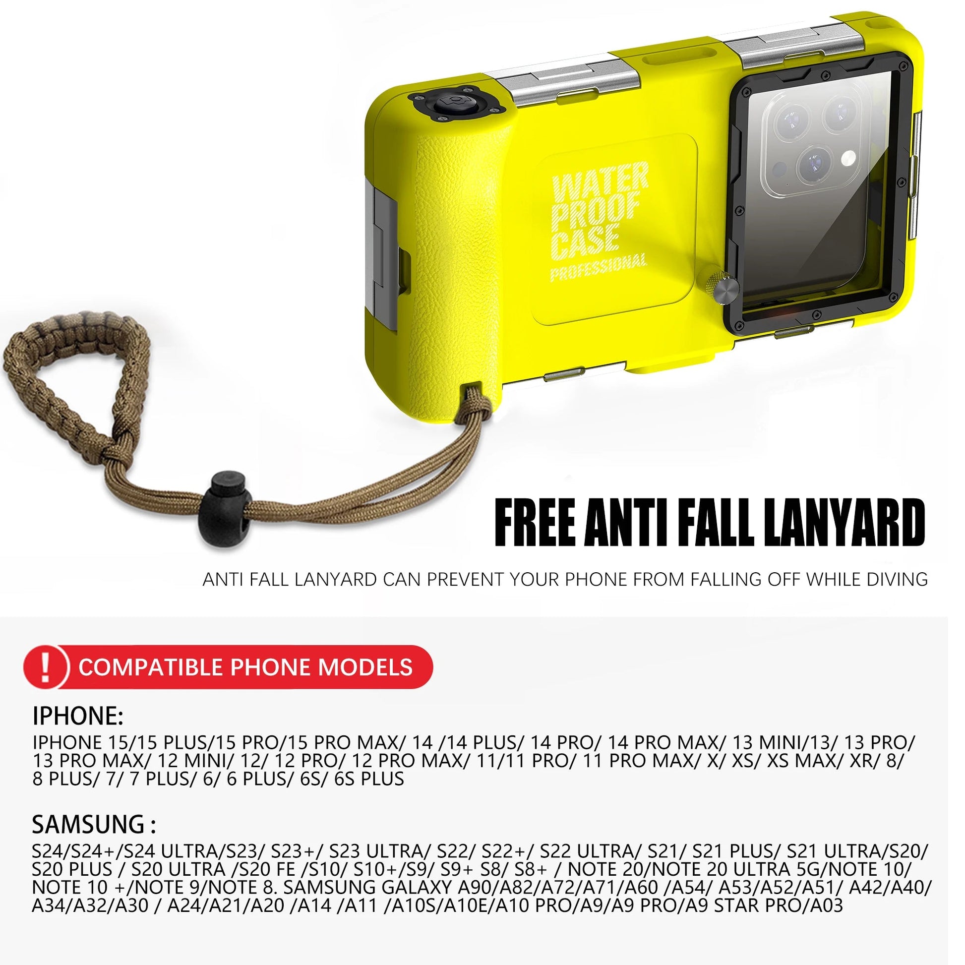 Multi-functional, durable, waterproof, 15m/50ft, universal 6.9 inch waterproof phone case, IP68, professional diving photography Quick Pick Grocers
