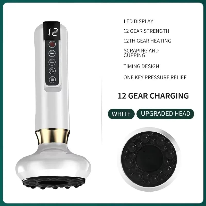 Tricolor Electric Massager GuaSha Anti Cellulite Vacuum Suction Cup Beauty Health Scraping Infrared Heat Slimming Massage Thera Quick Pick Grocers