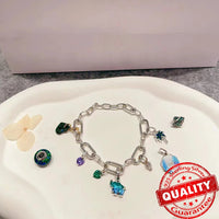Sparkling Star Mini Dangle Charm Fit Brand Me Bracelet 925 Sterling Silver Me Series Green Heart Mini Charm Girl Party Jewelry Econic Blanks