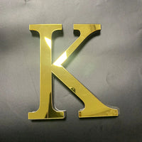 Gold English Letters Mirror 3D Wall Sticker Home Decoration Festival Party Wedding Decor Acrylic Mural Peel & Stick Wallpaper Quick Pick Grocers