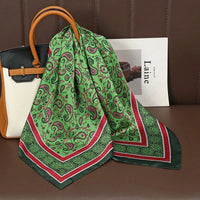 Luxury Print Satin Silk Square Scarf for Women Shawl Hijab Neckerchief Female Hair Ribbon Headband Fashion Wrap Bandana 2023 New Econic Blanks
