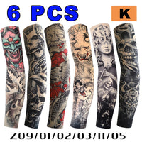 6 PCS Tattoo Sleeves Unisex Summer Cycling Sun Protection Arm Covers Beach Driving Fishing Breathable Nightclub Elastic Sleeves Quick Pick Grocers