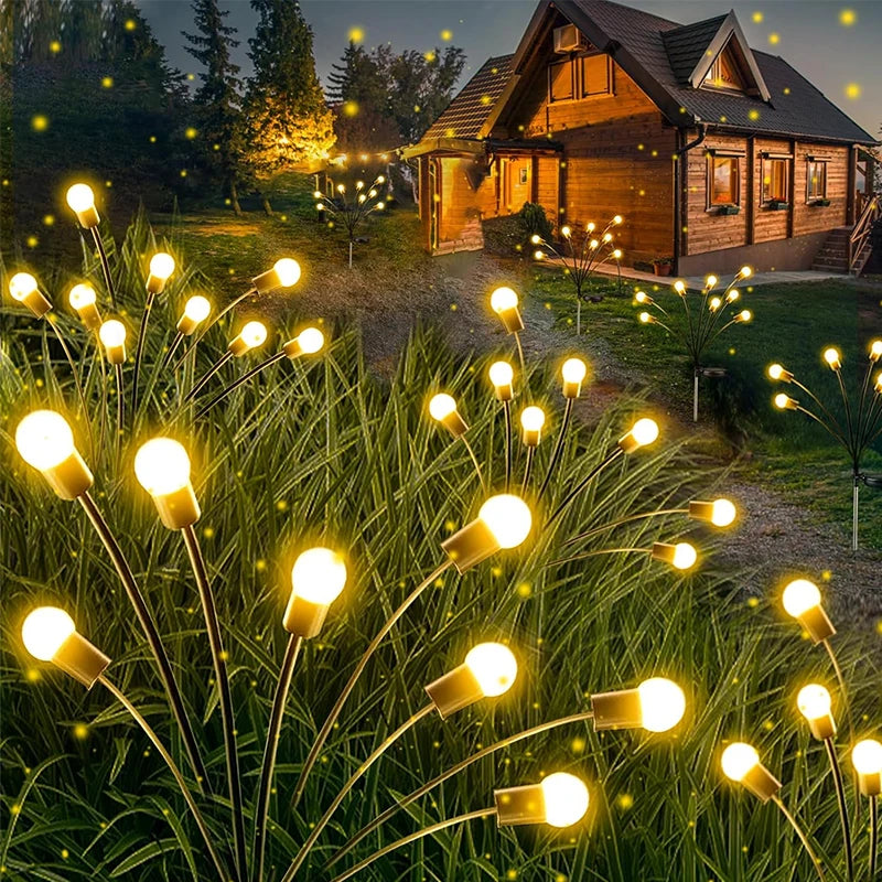 Garden Lights-New Upgraded Solar Powered Firefly Lights Outdoor Waterproof Vibran Garden Lights for Decorationi Econic Blanks