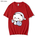 Couple Shirts Kawaii Cute BuBu Panda Going To Sleep with DuDu Bear Graphic Tshirt Cotton Men Women Clothes Long Sleeve Tees Quick Pick Grocers
