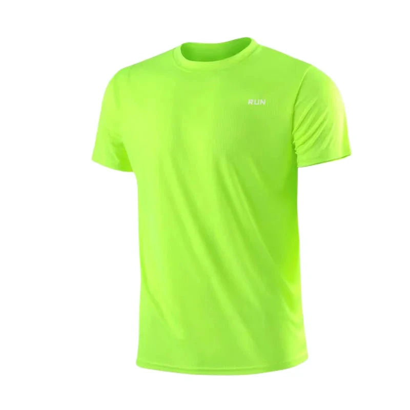 Men's Quick Dry Short Sleeve Gym Running Moisture Wicking Round Neck T-Shirt Training Exercise Gym Sport Shirt Tops Lightweight Econic Blanks