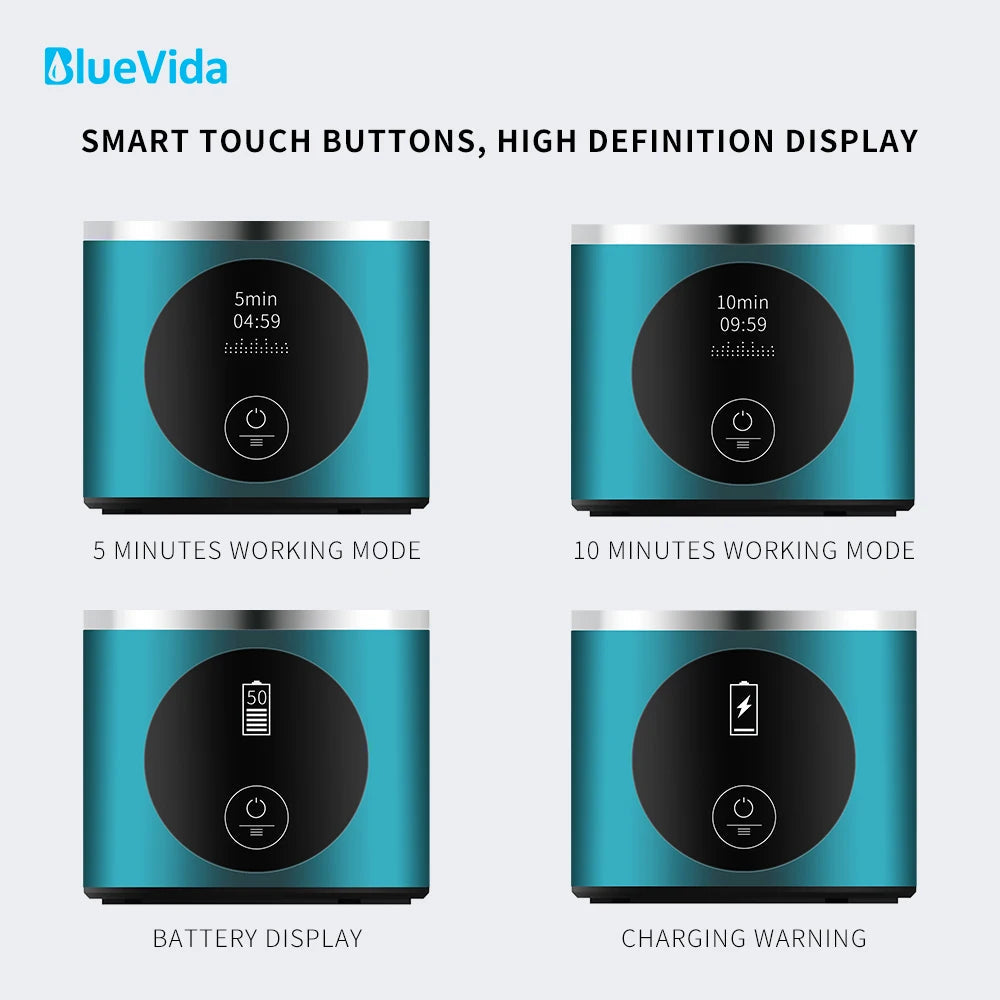 BlueVida New 8th Generation Nano Hydrogen Water Generator Bottle DuPont SPE/PEM Water Hydrogenator With H2 Inhaler-Touch Button Quick Pick Grocers