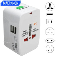 Protable AU US UK EU Converter All in One International Plug Adapter 2 USB Type C Ports World Travel AC Power Charger Adapter Econic Blanks