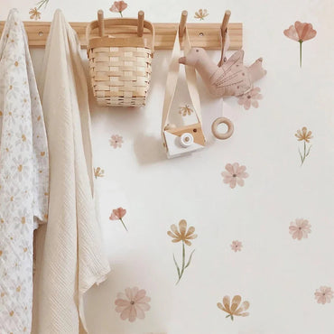 Boho Flowers Wall Stickers Child Watercolor Bedroom Living Room Home Decor Art Eco-frienly Removable Decals PVC Murals Econic Blanks