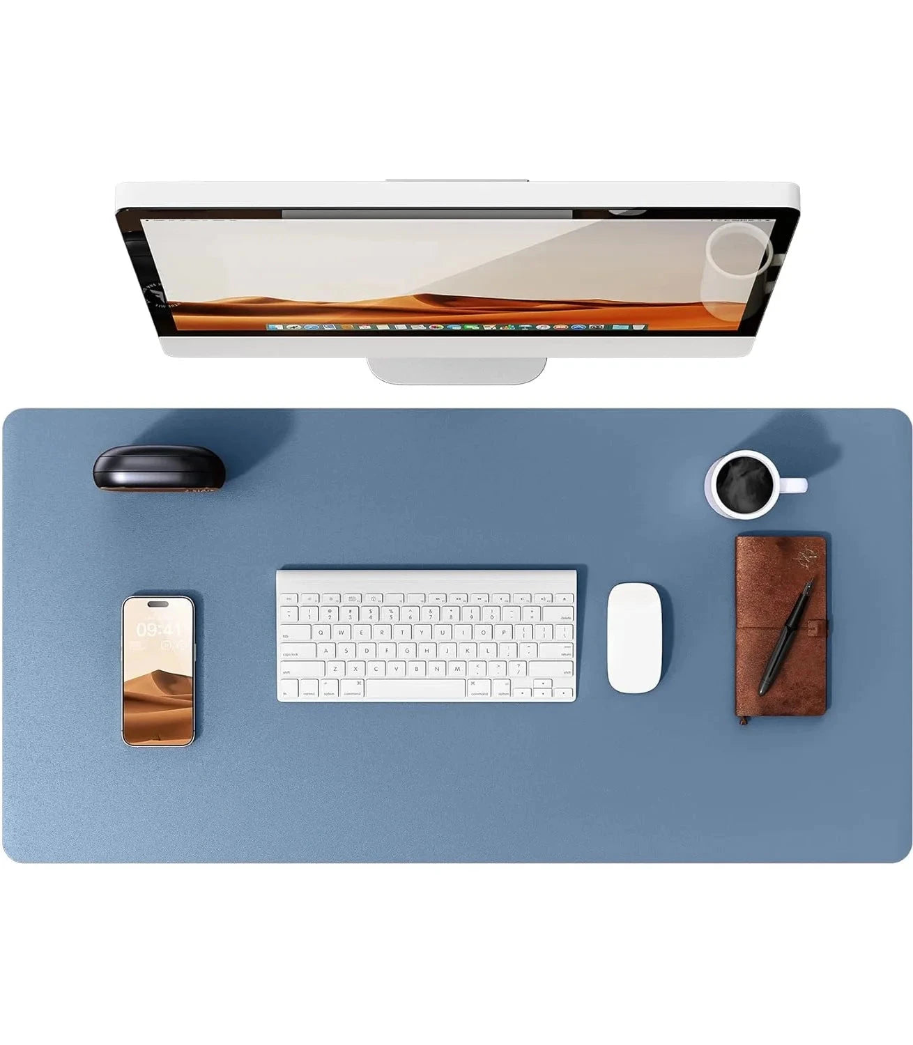Large Mouse Pad,Office Desk Mat, Leather Desk Pad Protector, Non-Slip PU Leather Desk Blotter, Laptop Desk Pad Econic Blanks