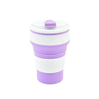 350ML/500ML Silicone Folding Cup Collapsible Mug With Cover Coffee Travel Outdoors Portable Water Drinking Tea Cups Quick Pick Grocers