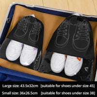 5pcs/set Shoe Storage Bag With Thickened Non-woven Fabric Strap Mouth Large Capacity Travel Waterproof Shoe Bag Moistureproof Econic Blanks