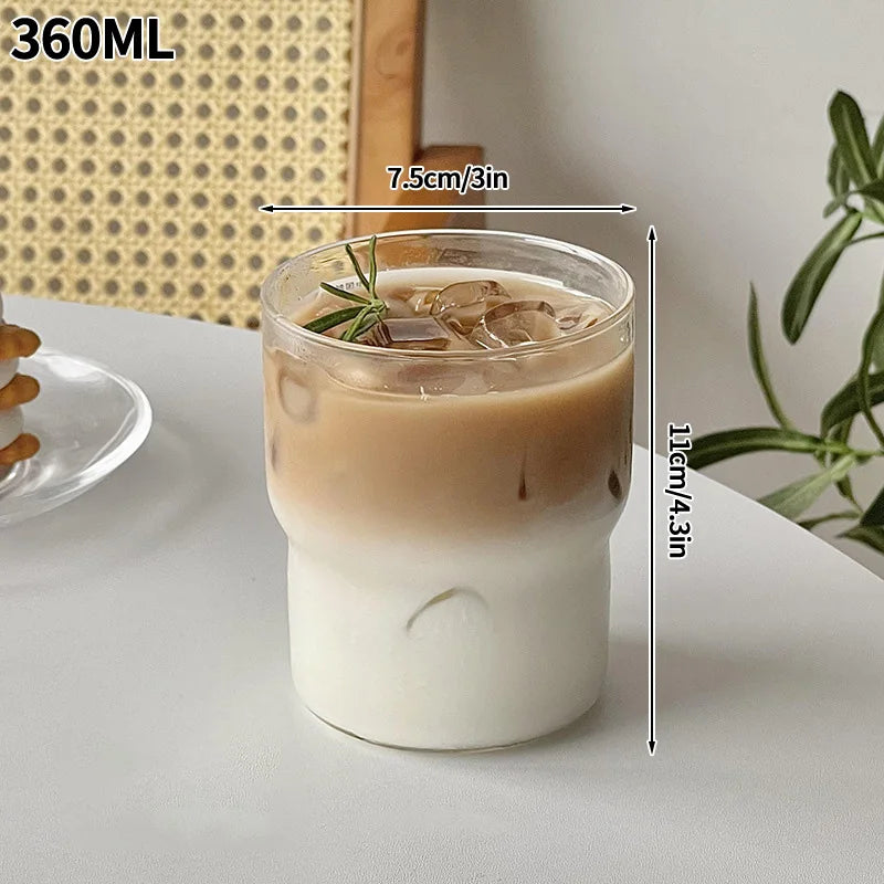 Transparant Drinking Glass Cup Creative Wave Shape Iced Coffee Tumbler Cup Juice Milk Tea Mug Drinkware Water Glasses Ripple Mug Quick Pick Grocers
