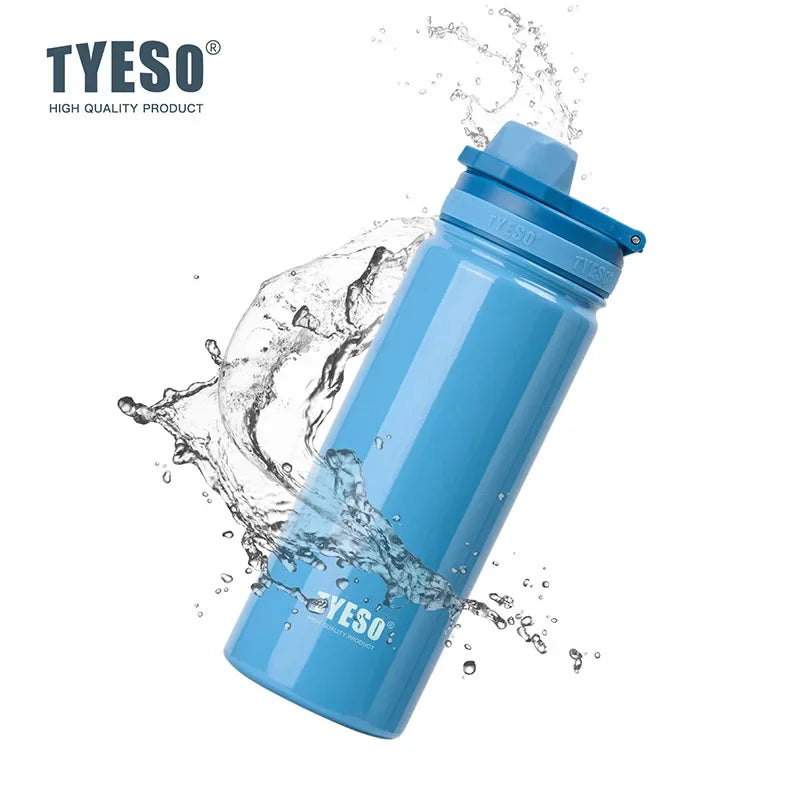 TYESO Stainless Steel Thermal Water Bottle Portable Tumbler Sport Vacuum Flask Keeps Cold and Heat Thermal Mug Car Insulated Cup Quick Pick Grocers