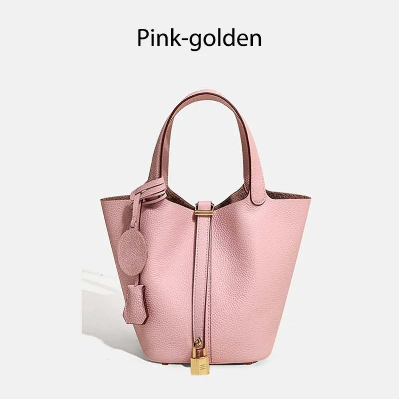 MENDY Women Bags Handbags Bucket Bag Real Leathe Fashion Tote Bag Genuine Leather Luxury Desginer Big Size Large Lady Hand Bags Quick Pick Grocers