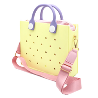 EVA Large Leather Shoulder Bag Handbag Tote Bag Storage for Women Casual Waterproof Beach Bag Hole Fit Charm Fashion Storage Bag Quick Pick Grocers