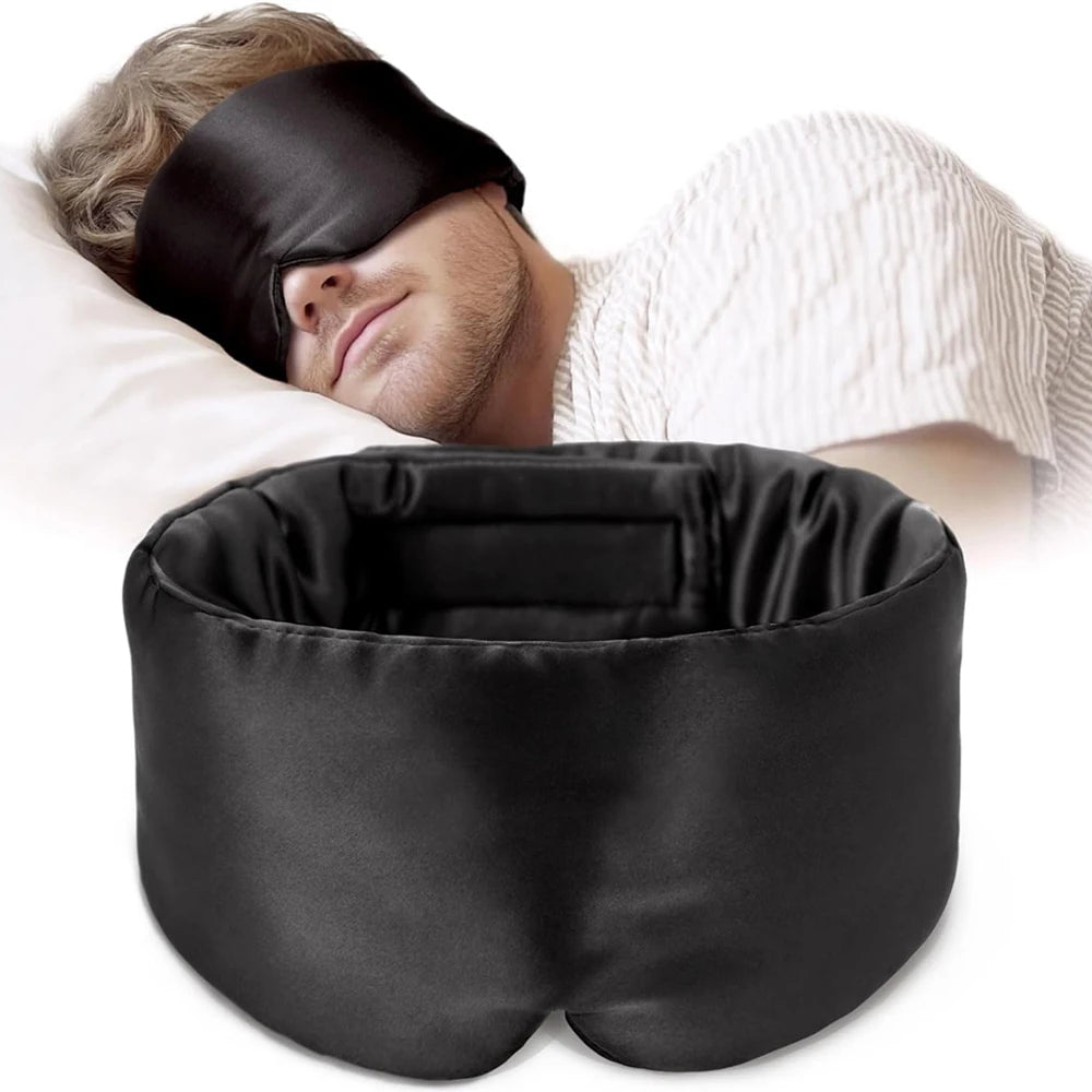 100% Mulberry Silk Sleeping Mask Eyepatch Blocking Light Eyemask Soft Padded Travel Sleeping Aid for Sleep Patch Slaapmasker Purest Peak