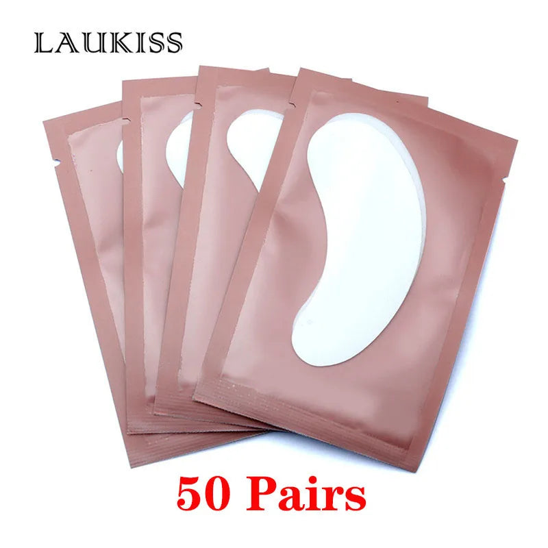 25/50/100Pairs Eye Patches Under Eyelash Pads for Building Hydrogel Paper Patches Lint Free Stickers for False Eyelashes LAUKISS Quick Pick Grocers