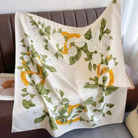 90*90Cm Square Scarf Twill Silk Feeling Women Head Shawls and Wraps Luxury Hair Tree Print Neck Scarves Hijab Bandana Pashmina Econic Blanks