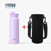 TYESO Stainless Steel Thermal Water Bottle Portable Tumbler Sport Vacuum Flask Keeps Cold and Heat Thermal Mug Car Insulated Cup Quick Pick Grocers